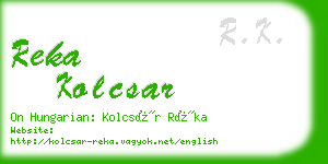 reka kolcsar business card